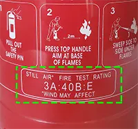 Fire extinguisher Rating 3A:40B:E